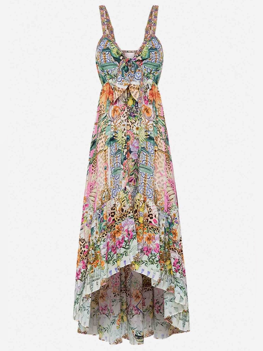 Camilla Tie Front High Low Dress